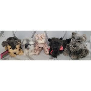 Lot of Aurora & Ganz Plush - Strawberry‎ Cloud Leopard & 3 Dogs Scotty Terriers